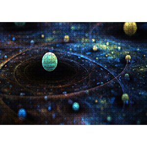 Uzay Zaman Görseli Puzzle Yapboz Mdf Ahşap 1000 Parça