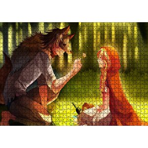 Kurt Ve Kırmızı Başlıklı Kız Peri Hikayesi Puzzle Yapboz Mdf Ahşap 1000 Parça