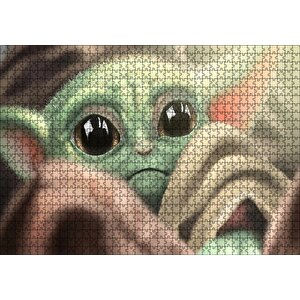 Üzgün Bebek Yoda Görseli Puzzle Yapboz Mdf Ahşap 1000 Parça