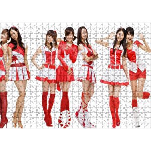 Kırmızılı Girls Generation Kızlar Puzzle Yapboz Mdf Ahşap 500 Parça