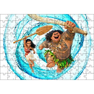 Moana Ve Maui Su Girdabı Görseli Puzzle Yapboz Mdf Ahşap 120 Parça
