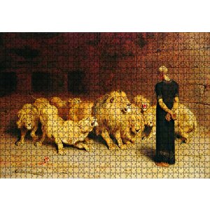 Aslan Terbiyecisi Ve Aslanlar Puzzle Yapboz Mdf Ahşap 1000 Parça