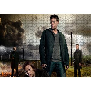Supernatural Erkek Karakterler Puzzle Yapboz Mdf Ahşap 500 Parça