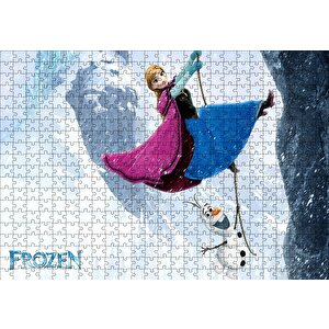 Frozen Anna Ve Kardan Adam Puzzle Yapboz Mdf Ahşap 500 Parça
