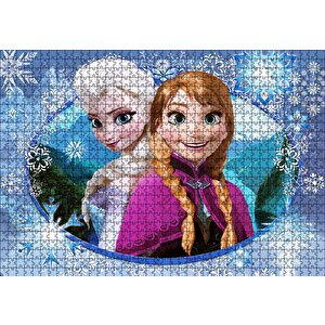Frozen Prenses Elsa Ve Anna Puzzle Yapboz Mdf Ahşap 1000 Parça