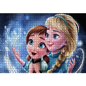 Frozen Küçük Prensesler Puzzle Yapboz Mdf Ahşap 1000 Parça