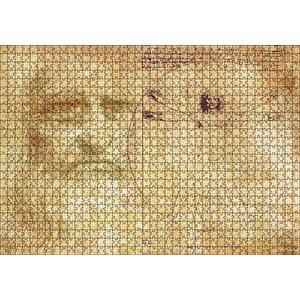 Leonardo Da Vinci Ve Vitruvius Adamı Puzzle Yapboz Mdf Ahşap 1000 Parça