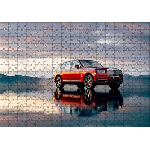 Rollsroyce Cullinan Kırmızı Işıltılı Görseli Puzzle Yapboz Mdf Ahşap 255 Parça