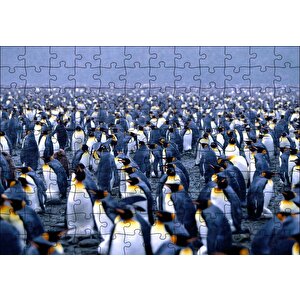 İmparator Penguenleri Mahşer Kalabalığı Puzzle Yapboz Mdf Ahşap 120 Parça