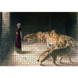 Aslanlara Atılan Danyal Peygamber Puzzle Yapboz Mdf Ahşap 1000 Parça