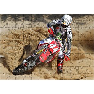 Motokros Ve Çöl Kumları Puzzle Yapboz Mdf Ahşap 120 Parça