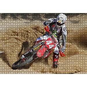 Motokros Ve Çöl Kumları Puzzle Yapboz Mdf Ahşap 1000 Parça