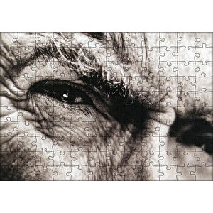Clint Eastwood Portre Gözler Puzzle Yapboz Mdf Ahşap 120 Parça
