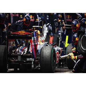 Formula 1 Pit Stop Görseli Puzzle Yapboz Mdf Ahşap 255 Parça