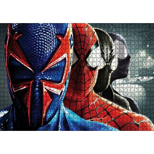 Spider Man Tüm Kostümleri Puzzle Yapboz Mdf Ahşap 1000 Parça