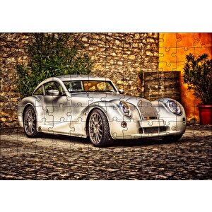 Gri Antika Spor Araba Puzzle Yapboz Mdf Ahşap 120 Parça