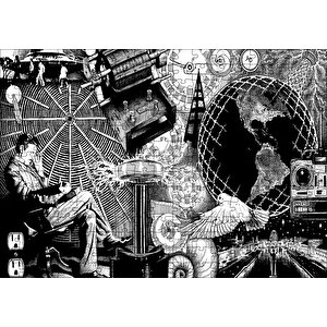 Nikola Tesla Ve Bilim Ürünü Görseller Puzzle Yapboz Mdf Ahşap 255 Parça