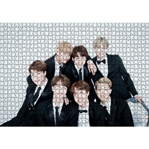 Bts Kore Pop Siyah Takım Elbiseli Puzzle Yapboz Mdf Ahşap 1000 Parça