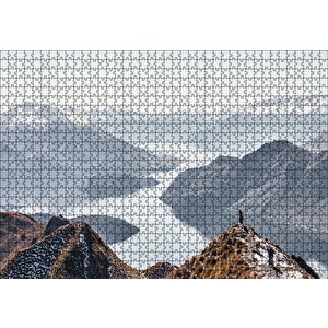 Muhteşem Göl Ve Dağ Manzarası Puzzle Yapboz Mdf Ahşap 1000 Parça