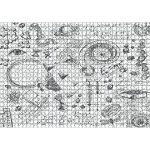 Formüller Bilimsel Çizim Eskizleri Puzzle Yapboz Mdf Ahşap 1000 Parça