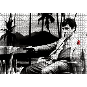 Al Pacino Tony Montana Yaralı Yüz Puzzle Yapboz Mdf Ahşap 1000 Parça