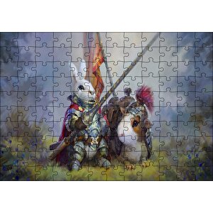 Cakapuzzle  Animasyon Tavşan Şovalye Görseli Puzzle Yapboz Mdf Ahşap