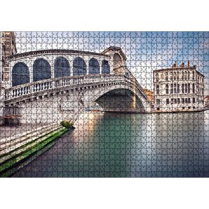 Venedik Rialto Köprüsü Puzzle Yapboz Mdf Ahşap 1000 Parça