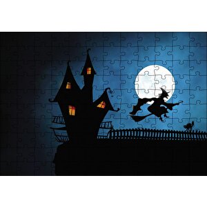 Cadı Evi Puzzle Yapboz Mdf Ahşap 120 Parça