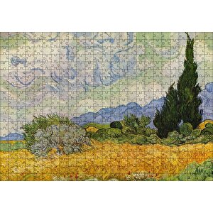 Vincent Van Gogh Selvili Buğday Tarlası Puzzle Yapboz Mdf Ahşap 500 Parça