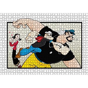 Safinaz Ve Temel Reis İle Kabasakal Yumruk Puzzle Yapboz Mdf Ahşap 1000 Parça