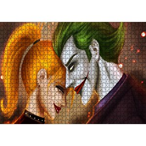 Joker And Harley Quinn Görseli Puzzle Yapboz Mdf Ahşap 1000 Parça