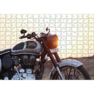Royal Enfield Siyah Gri Motorsiklet Puzzle Yapboz Mdf Ahşap 255 Parça