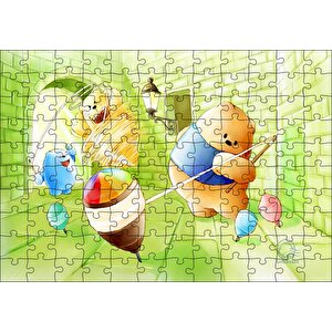 Ayı Bubu Ve Topaçlar Puzzle Yapboz Mdf Ahşap 120 Parça