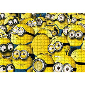 Çizgi Film Minions Topluluğu Puzzle Yapboz Mdf Ahşap 500 Parça