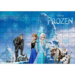 Disney Frozen Karekterleri Görseli Puzzle Yapboz Mdf Ahşap 120 Parça