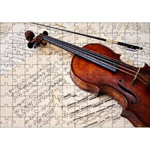 Keman Nota Çalışmaları Görseli Puzzle Yapboz Mdf Ahşap 120 Parça