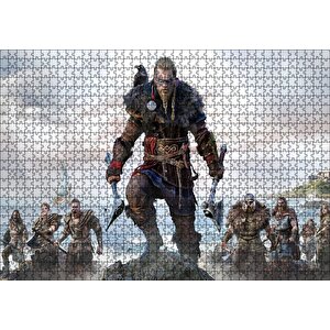 Assassins Creed Valhalla Savaşçılar Deniz Görseli Puzzle Yapboz Mdf Ahşap 1000 Parça