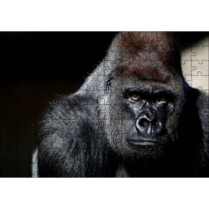 Western Lowland Gorilla Görseli Puzzle Yapboz Mdf Ahşap 120 Parça