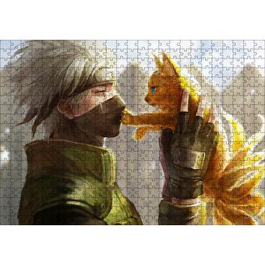 Naruto Anime Kedi Görseli Puzzle Yapboz Mdf Ahşap 500 Parça