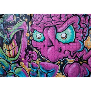 Duvar Boyama Beyin Ve Gözler Puzzle Yapboz Mdf Ahşap 500 Parça