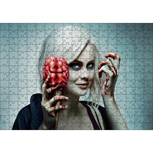 Zombi Kadın Beyin Dondurması Görseli Puzzle Yapboz Mdf Ahşap 255 Parça
