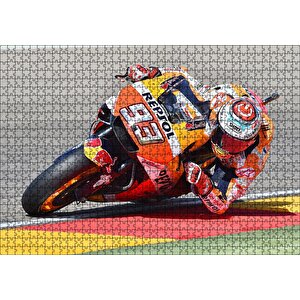 Honda Repsol Turuncu Motorsiklet Sola Virajda Yatıyor Puzzle Yapboz Mdf Ahşap 1000 Parça