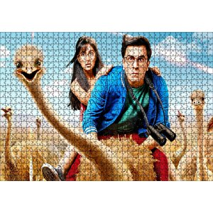 Devekuşları Adam Ve Kız Puzzle Yapboz Mdf Ahşap 1000 Parça