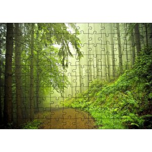 Orman Yolu Puslu Puzzle Yapboz Mdf Ahşap 120 Parça