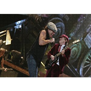 Acdc Angus Ve Malcolm Young Sahnede Puzzle Yapboz Mdf Ahşap 500 Parça