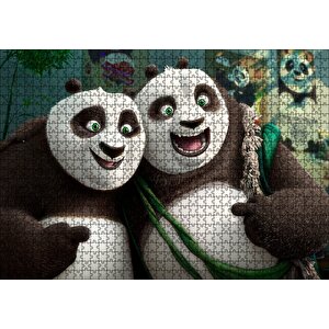 Neşeli Kung Fu Panda 3 Puzzle Yapboz Mdf Ahşap 1000 Parça