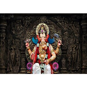 Lord Ganesha İllüstrasyon Puzzle Yapboz Mdf Ahşap 255 Parça