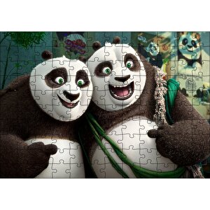 Neşeli Kung Fu Panda 3 Puzzle Yapboz Mdf Ahşap 120 Parça