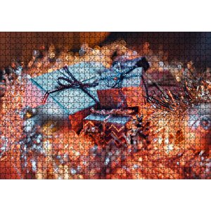Yılbaşı Hediye Paketleri Ve Süsleri Puzzle Yapboz Mdf Ahşap 1000 Parça