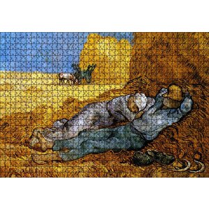 Çiftçi Karı Koca Ve Saman Balyaları Puzzle Yapboz Mdf Ahşap 1000 Parça